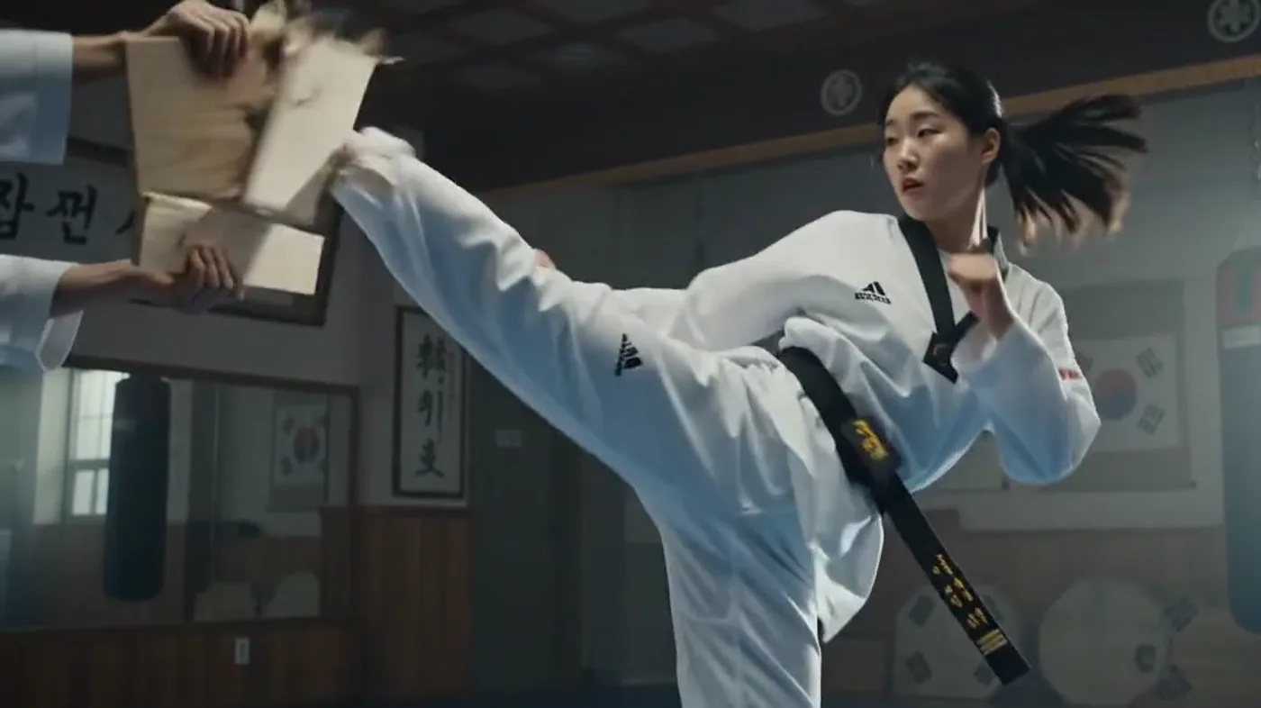 태권도 겨루기 훈련 장면